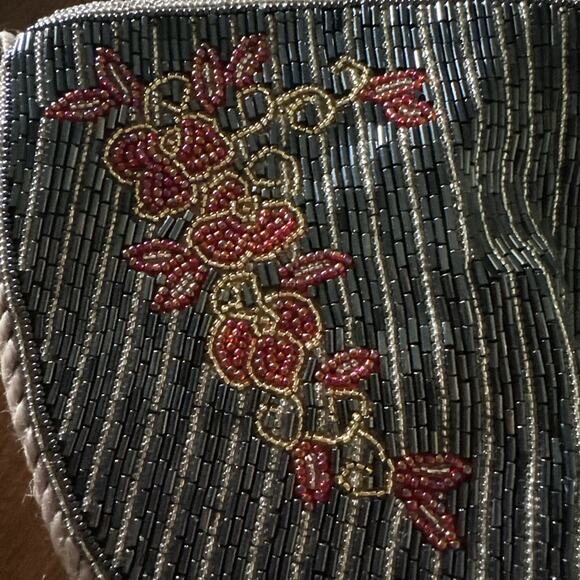 Regale Vintage Formal Floral Half Moon Circle Crossbody bag Satin Rope - Picture 5 of 16